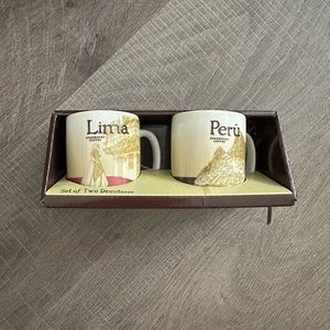 New Starbucks Collector Series Ceramic 3oz Mini Demitasse Mug Cup LIMA / PERU